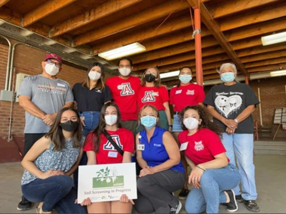 Top row L-R: Henry Muñoz (Concerned Citizens), Carmen Tirdea (AZDHS), Kunal Palawat (UArizona), Ruth Pannill (UArizona), Jessika Mesa (UArizona), Sylvia Degado-Barrett (Concerned Citizens), Bottom Row L to R: Jamica Dillard (AZDHS), Alex Trahan (UArizona), Kore Redden (Pinal County Public Health Services District), Dr. Mónica Ramírez-Andreotta (UArizona).